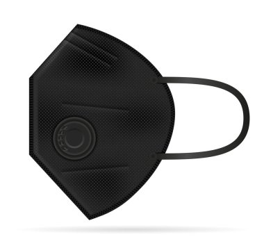 Hastalıklara karşı korunmak için tıbbi solunum maskesi ve hava yoluyla bulaşan damlacıklar, beyaz arka planda izole edilmiş vektör çizimleri.