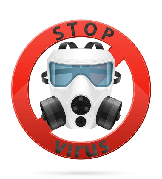 Solunum Maskesi Havadan Geçen Damlacıklar Tarafından Bulaşan Hastalıklara Enfeksiyonlara Karşı — Stok Vektör
