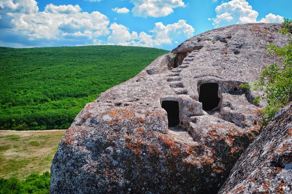 Amazing View Ancient Cave Town Eski Kermen Located Peninsula Crimea — Stock Photo, Image