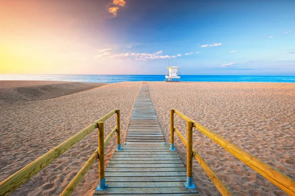 View Beautiful Sand Beach Sunrise Costa Brava Catalonia Spain — Stock Photo, Image