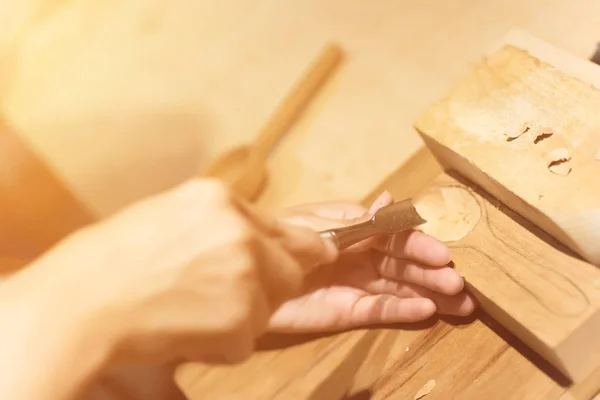 Wooden working closeup — Stock Photo, Image