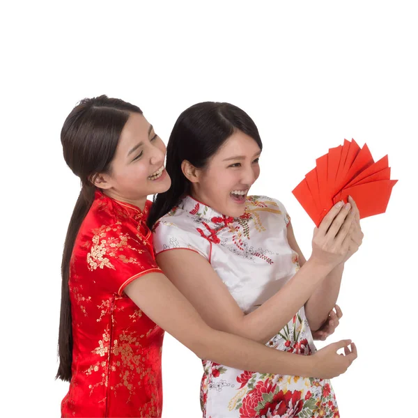 Nő a hagyományos cheongsam — Stock Fotó