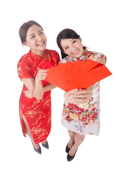 Woman dress traditional cheongsam — Stock Photo, Image