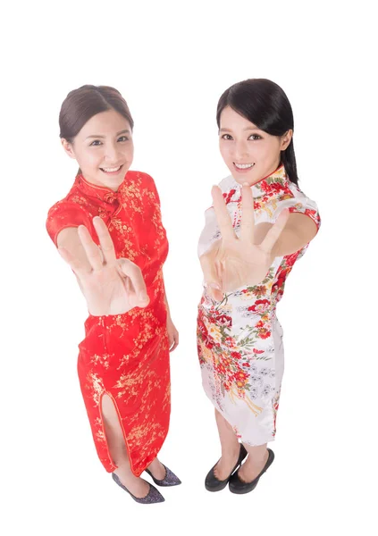 2 つの中国の女性はノーします。 — ストック写真