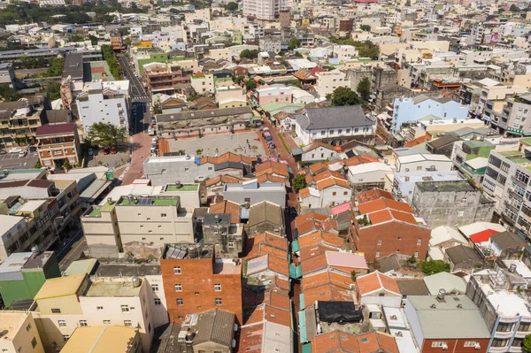Vista aérea da paisagem urbana com Lukang rua velha — Fotografia de Stock