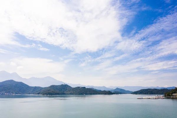 著名的日月潭景观鸟瞰图 — 图库照片