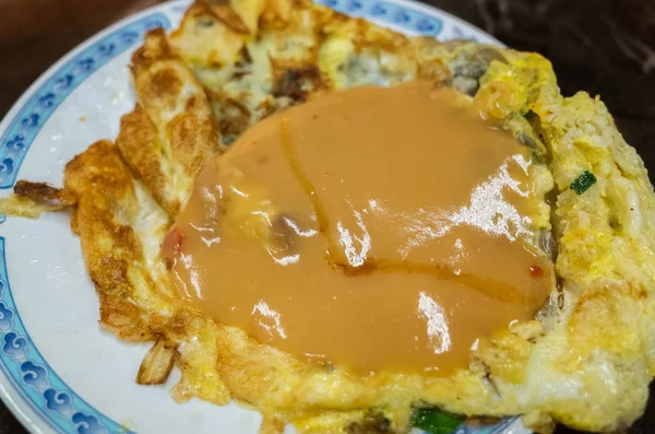Tajvani snack osztriga omlettet — Stock Fotó