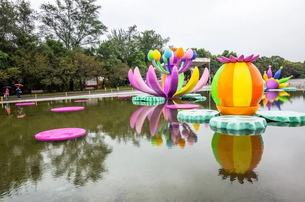 Taoyuan Land Art Festival w dniu deszczu — Zdjęcie stockowe