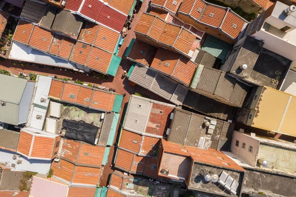 Letecký pohled na město s Lukang staré ulice — Stock fotografie