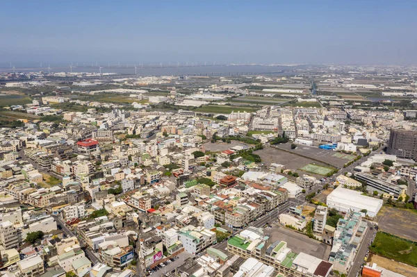 Vista aérea del paisaje urbano con la antigua calle Lukang —  Fotos de Stock