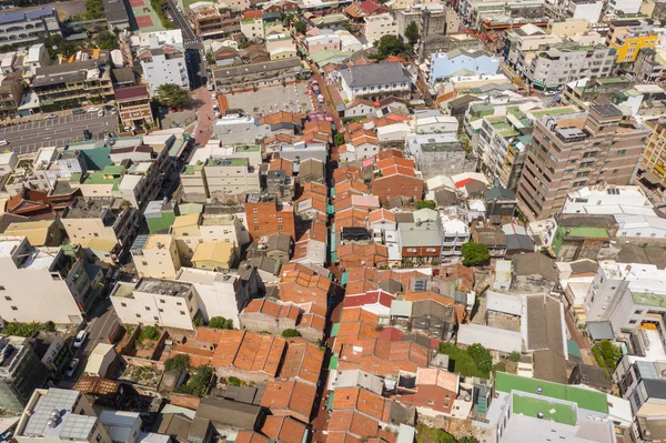 Aerial view of cityscape with Lukang old street — Stock Photo, Image