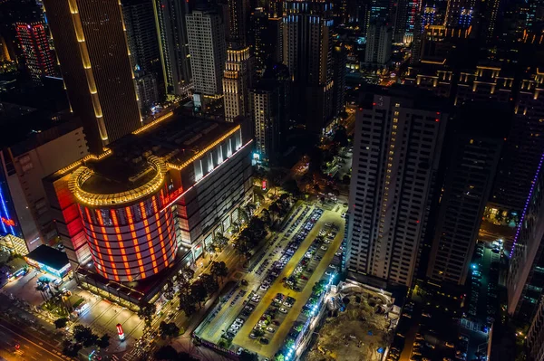 Night scene of Taichung city with skyscrapers — Stock Photo, Image