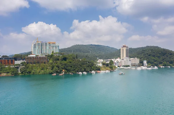 Landschap van Shuishe Pier bij Sun Moon Lake — Stockfoto