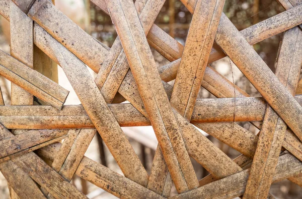 Marrom Amarelo Rattan Textura Fundo Com Ninguém — Fotografia de Stock