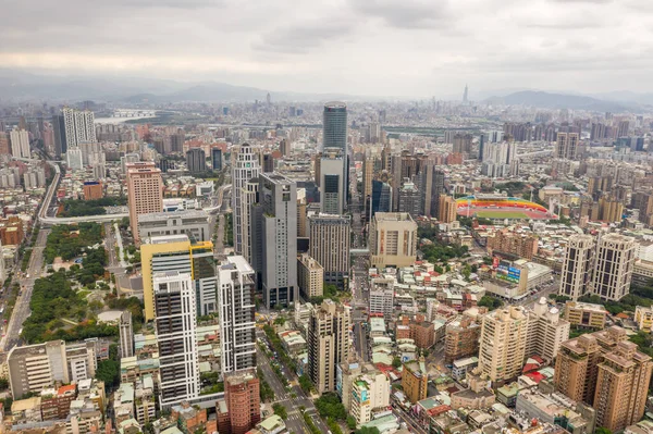 Banqiao Taiwan Ottobre 2019 Veduta Aerea Del Paesaggio Urbano Con — Foto Stock