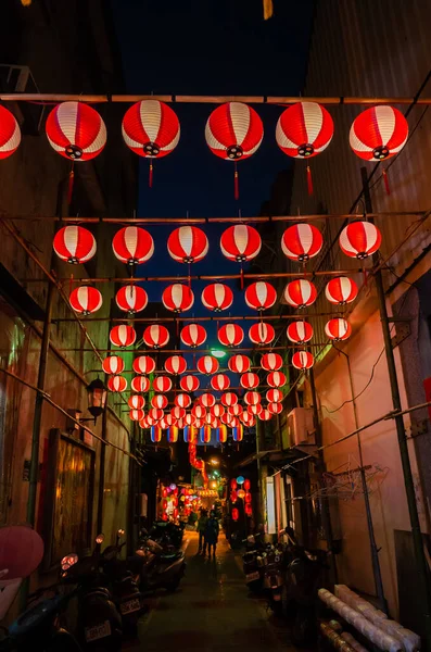 Yunlin Tchaj Wan Února 2020 Festival Luceren Lampami Visícími Ulici — Stock fotografie