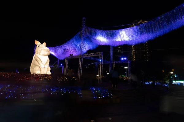 Taichung City Taiwan Fevereiro 2020 Festival Lanternas Com Turistas Lanternas — Fotografia de Stock