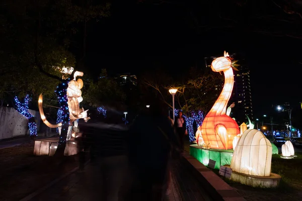Taichung City Tajwan Lutego 2020 Festiwal Latarni Turystami Latarniami Parku — Zdjęcie stockowe
