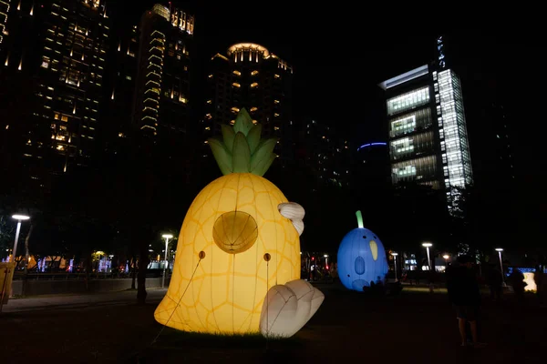 Taichung City Taiwan Fevereiro 2020 Festival Lanternas Com Turistas Lanternas — Fotografia de Stock