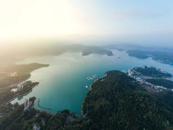 Vista Aérea Paisagem Sun Moon Lake Nantou Taiwan — Fotografia de Stock