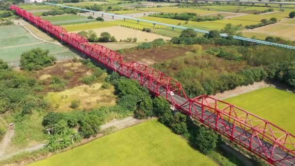 Rojo famoso puente de Xilou — Vídeos de Stock