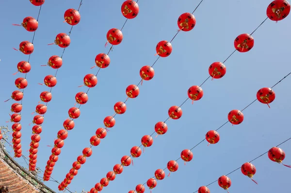Lukang Taiwan October 18Th 2019 Red Lanterns Hang Cheng Huang — Stock Photo, Image