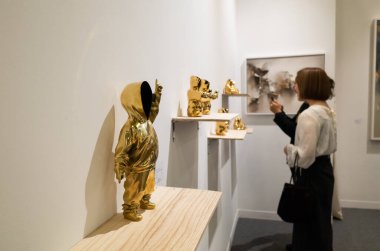 Taipei, Tayvan - 20 Ekim 2019: Art Taipei Expo Taipei, Tayvan 'da Asya Sanatı' nın simgesidir.