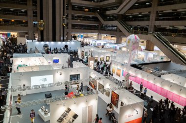 Taipei, Tayvan - 20 Ekim 2019: Art Taipei Expo Taipei, Tayvan 'da Asya Sanatı' nın simgesidir.