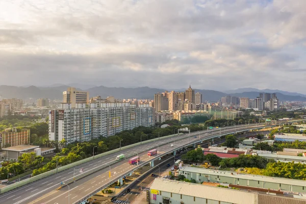 Banqiao Taiwan Oktober 2019 Luftaufnahme Der Morgendlichen Stadtlandschaft Mit Banqiao — Stockfoto