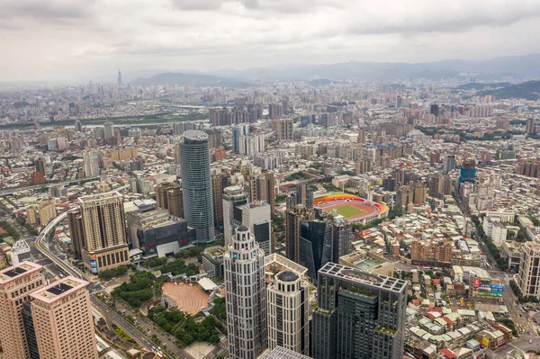 Banqiao Taiwan Oktober 2019 Vanuit Lucht Uitzicht Het Stadsgezicht Met — Stockfoto