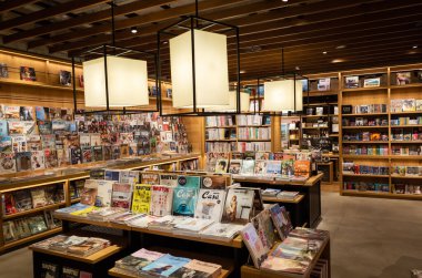 Taichung, Tayvan - 28 Kasım 2019: Tayvan, Asya 'daki ünlü Tsutaya Kitapevi