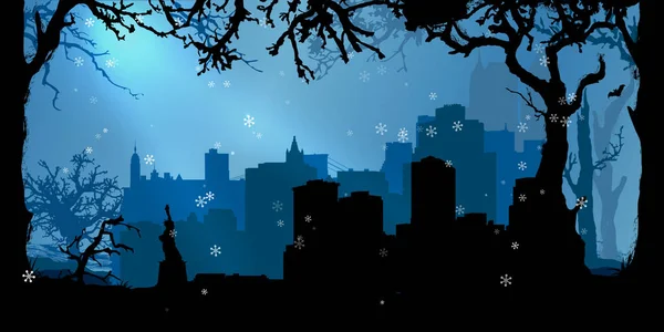 クリスマス ニューヨークのベクトルの背景 — ストックベクタ