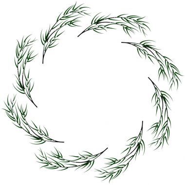 Vektör bambu dairesel çerçeve