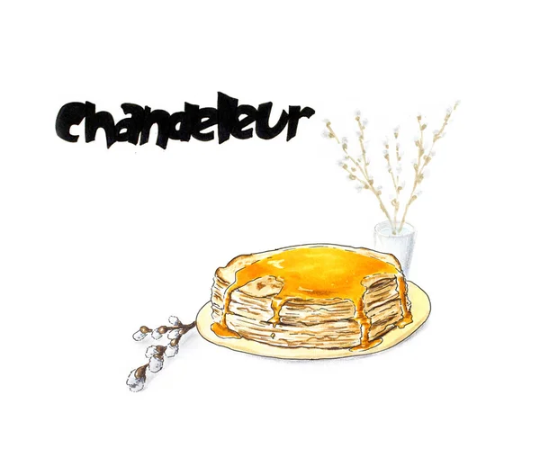 Concept Chandeleur pile de crêpes — Photo