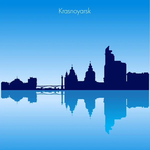 Vektor Krasnojarsk Panorama silueta. Rusko — Stockový vektor