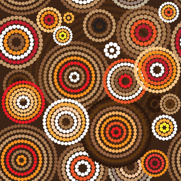 Aboriginal art vector seamless background.