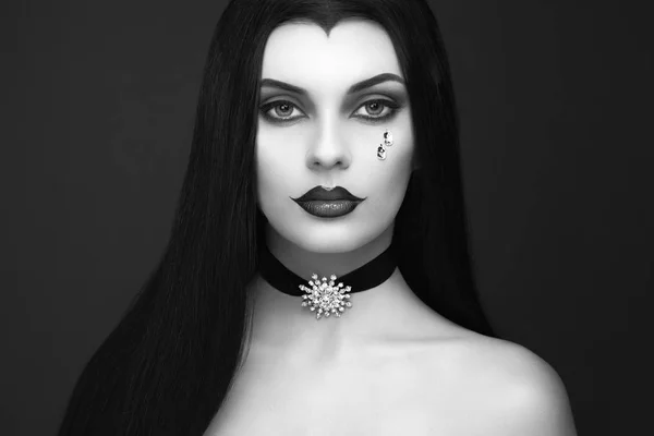 Halloween vampier vrouw portret — Stockfoto