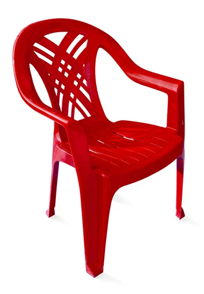 Пластиковый стул красный — стоковое фото