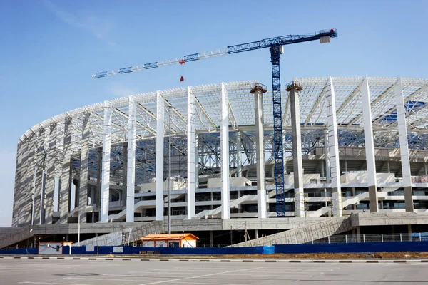 Construction of a large stadium in Nizhny Novgorod — Stock Photo, Image