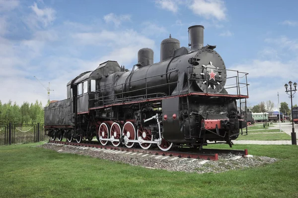 Russian steam locomotive of the early 20th century. It was made — Stock Photo, Image