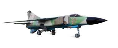Sovyet süpersonik avcı uçağı Mig-23, 60 'larda üretildi. Beyazda izole edilmiş