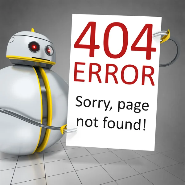 Robot med en styrelsen fel 404 — Stockfoto