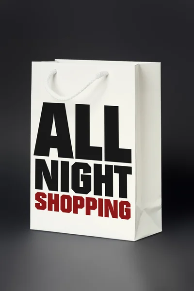 White shopping bag with discount qoute — Stock Photo, Image