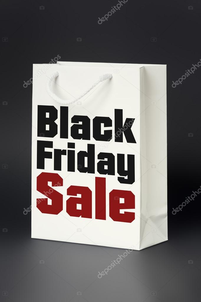 White shopping bag with discount qoute