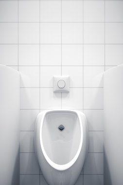 Alanı olan beyaz Pisuvar