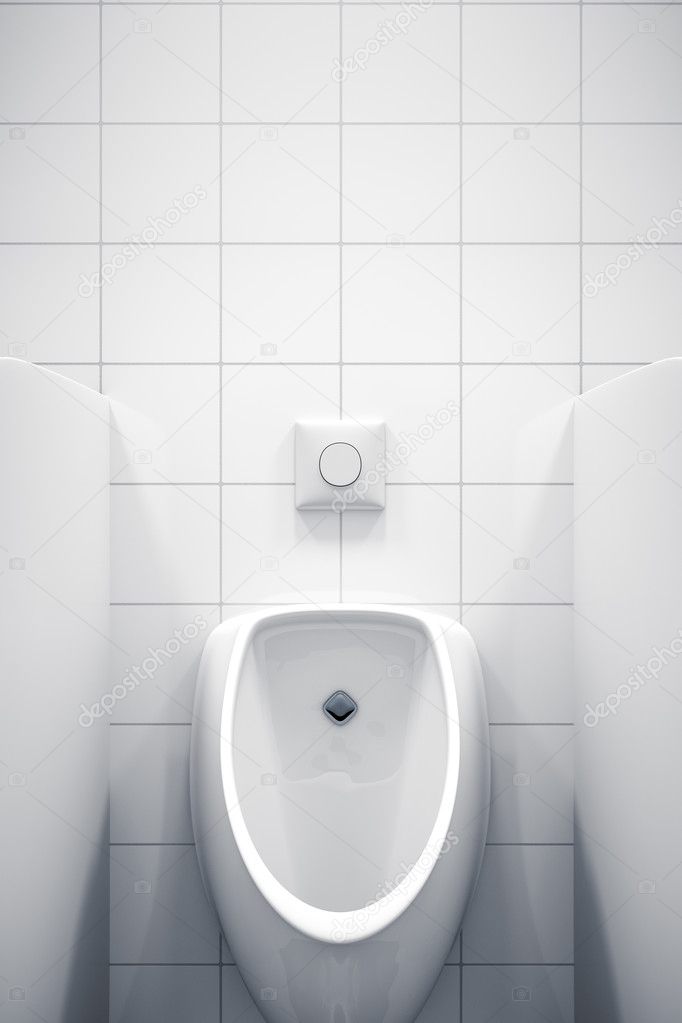 White urinal with space