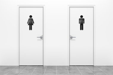WC kapı kadınlar ve erkekler için