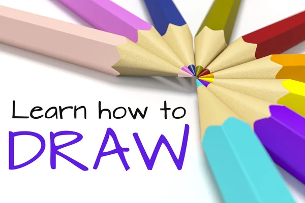 How to draw background with color pencils — Stock Photo, Image
