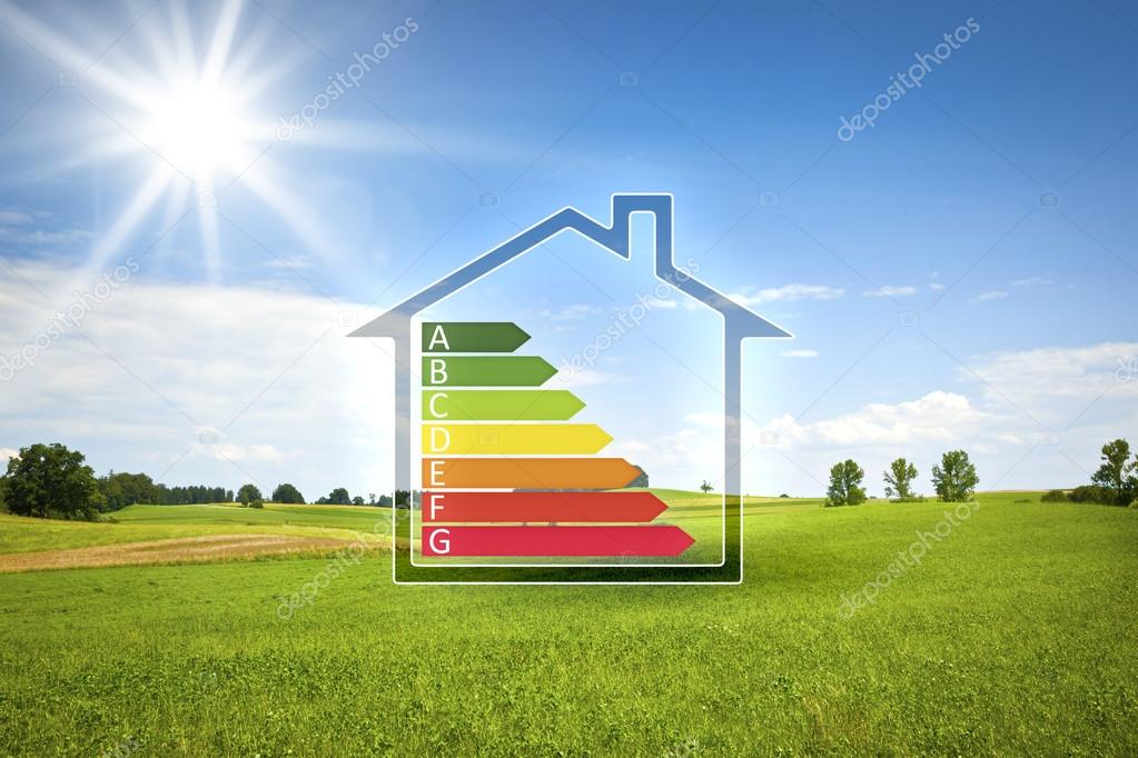 House with energy efficiency graph