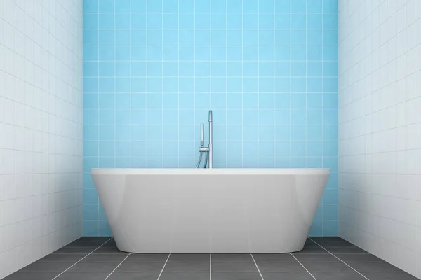 Casa de banho azul-turquesa com banheira — Fotografia de Stock